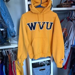 Champion Men's Gold Hoodie with WVU Logo